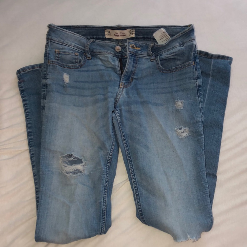Hollister light wash ripped jeans